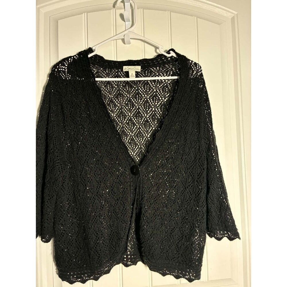 Kim Rogers 1X Crop Crochet Black Layering Piece